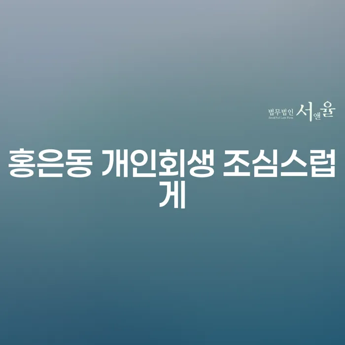 홍은동 개인회생 조심스럽게