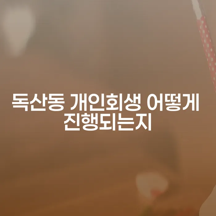독산동 개인회생 어떻게 진행되는지