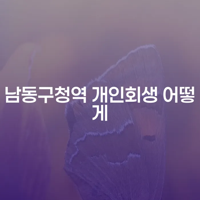 남동구청역 개인회생 어떻게