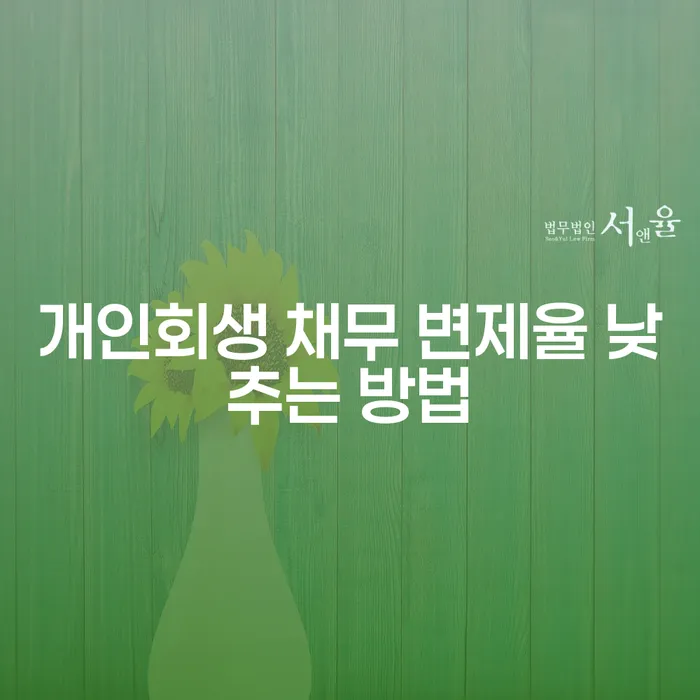개인회생 채무 변제율 낮추는 방법을 알고 싶으신가요?