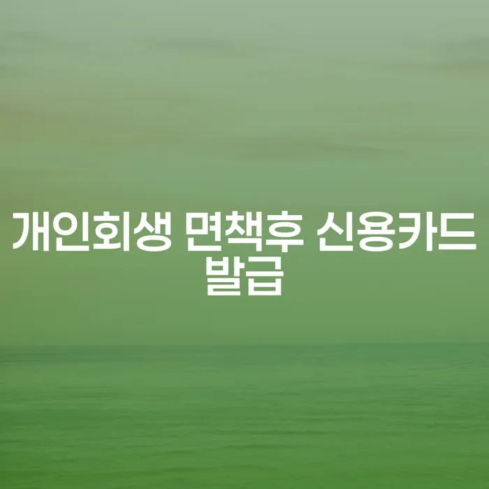 개인회생 면책 후 신용카드 발급, 가능할까요?
